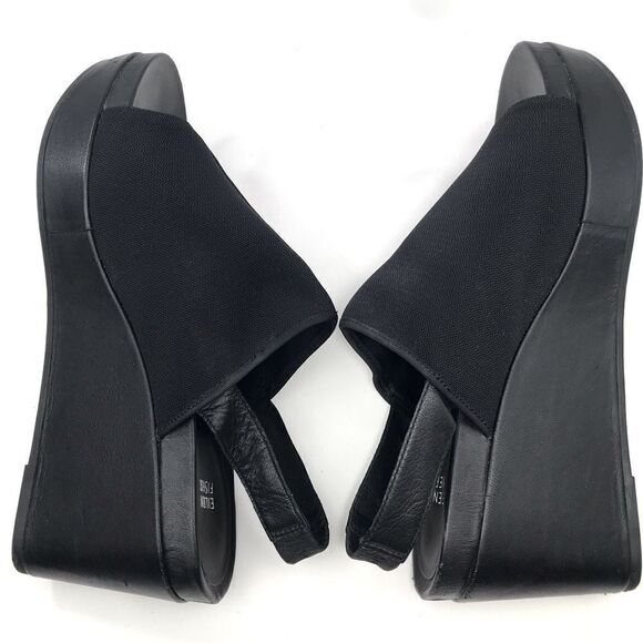 Eileen Fisher Black Wedge Sandals - Picture 4 of 13